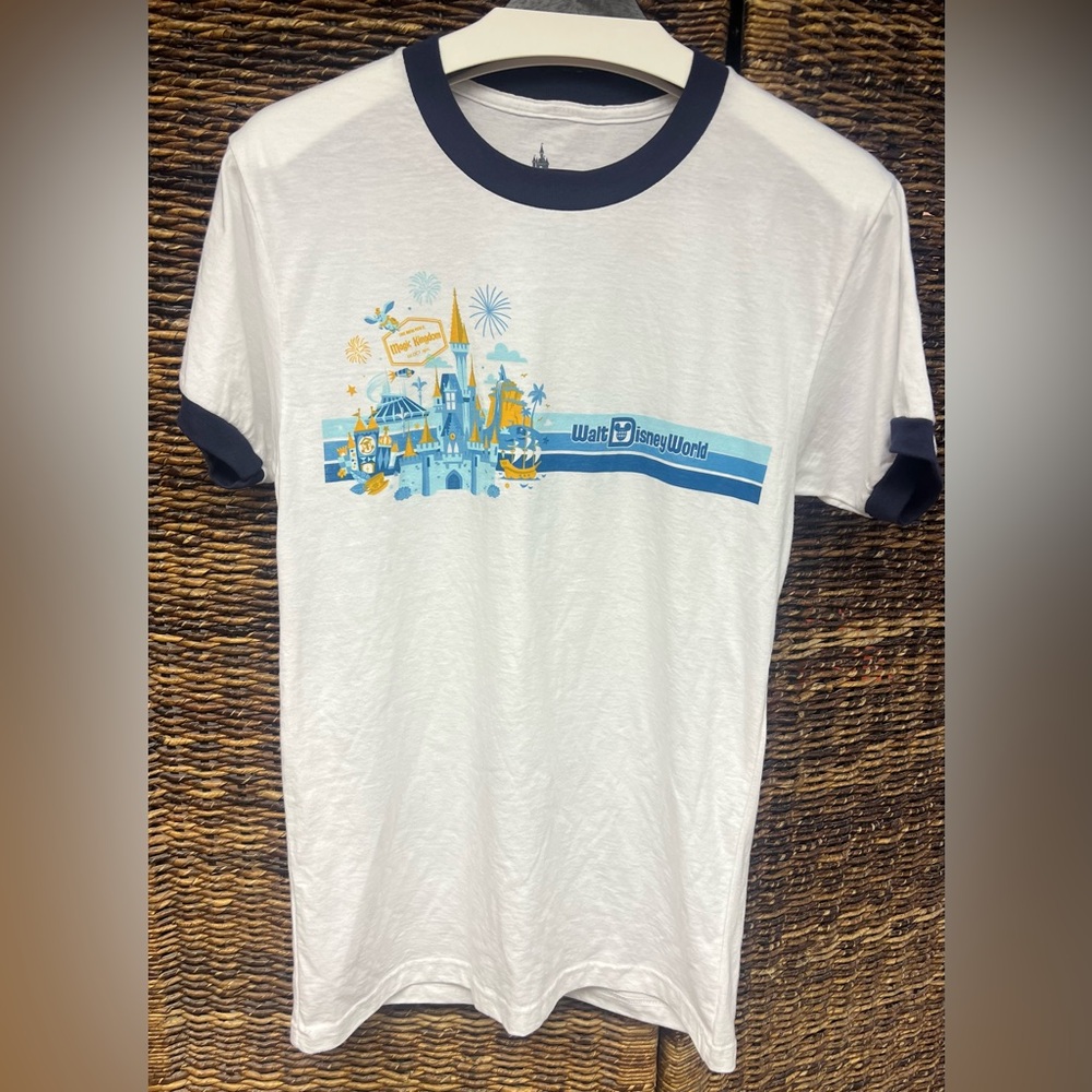 Disney Parks- Walt Disney World - White and Blue Graphic T-Shirt, Women’s Medium